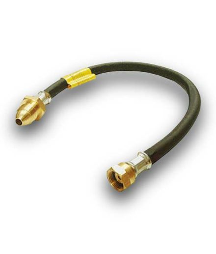 LPG Pigtail POL x W20 0.5m (20") Black Rubber Hose