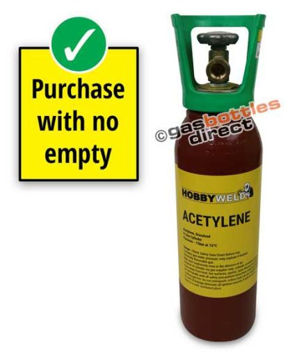 Hobbyweld Acetylene Original Gas New Full Cylinder